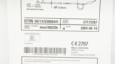 Boston Scientific M0061802200 Contour Soft Percuflex Ureteral Stnt 6Fr x 20cm(x)